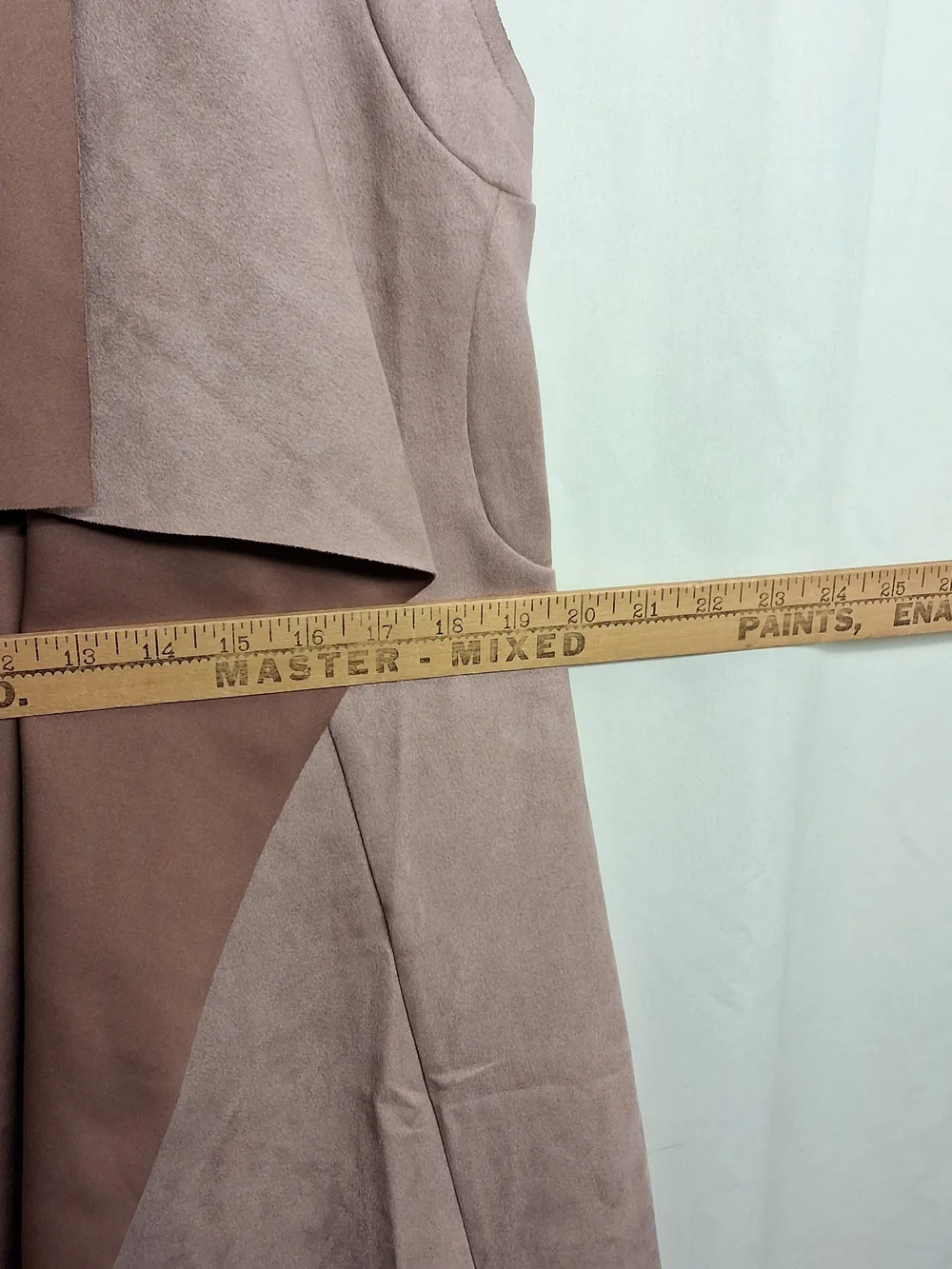 BLVD Faux Suede Shawl Dusty Pink Sleeveless Drape Vest Long Line Cardigan S/M